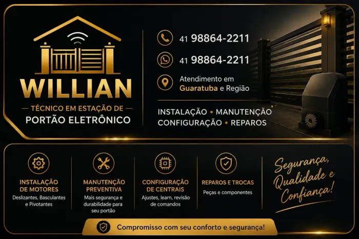 Instalação de motor de portão eletrônico
