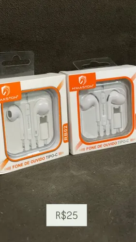 Fone de Ouvido USB Tipo-C H?Maston RB02 com Microfone e Controle de Volume