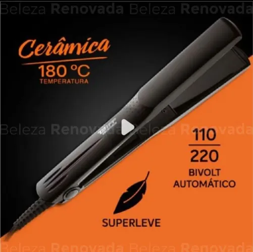 Chapinha Prancha Taiff Cerâmica Preta 180 °C<br>Bivolt