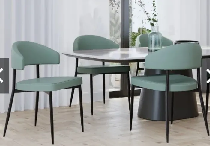 4 cadeiras de jantar Bless Verde Oliva - revestimento sintético - NOVAS