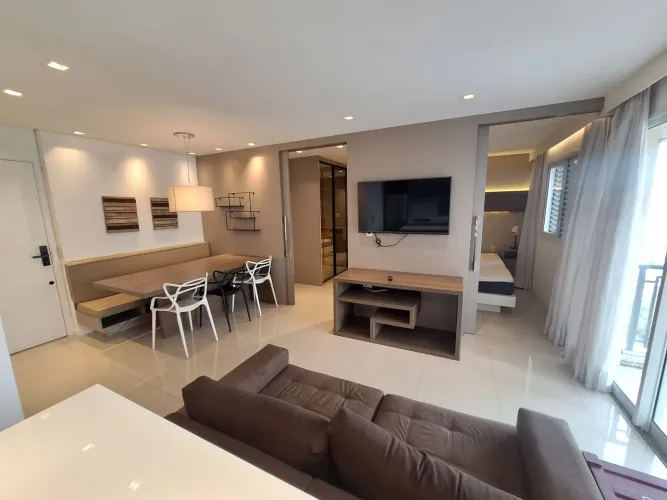 Apartamento mobiliado em Alphaville Ed Alpha 51m 1 suite 1 vg 5.100 cond 611.00