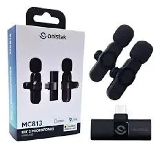 Kit 2 Microfones Sem Fio Lapela Celular Smartphone Onistek! conjunto é perfeito 