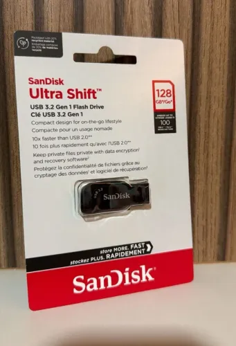 Pen Drive SanDisk Ultra Shift 128GB USB 3.2 Original 100MB/s