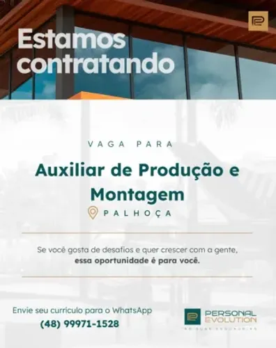 Auxiliar de Instalação de Sacadas e Esquadrias de PVC