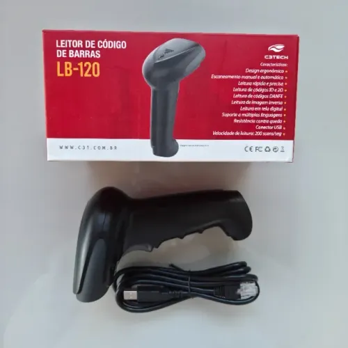 Leitor de Código de Barras LB-120BK C3Tech