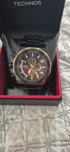 Relógio Technos Legacy Cronógrafo Preto e Dourado Masculino - Impecável!