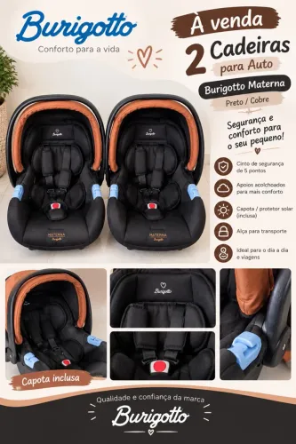 Cadeiras para Auto Burigotto Materna preto cobre