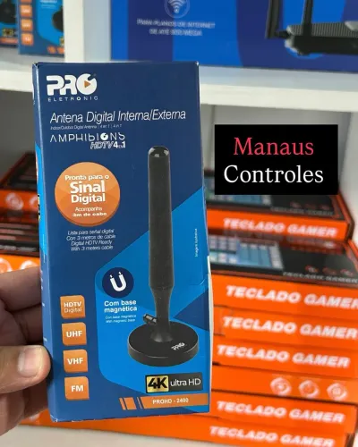 Antena Digital para TV Pro Eletrônic 3 Metros de Cabo 