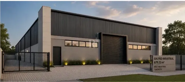 Galpão Industrial Novo em Tijucas/SC | 679,03 m² com Escritório, Mezanino e Localização Es