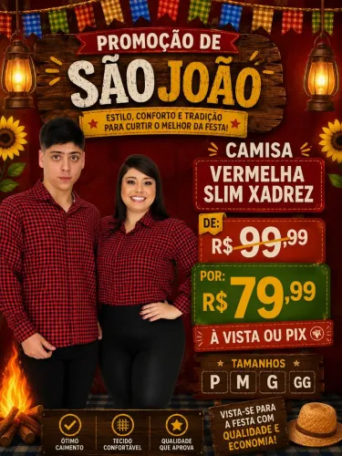 Camisa Xadrez Manga Longa Atenção atacado apartir de 5 peças varejo 79.99
