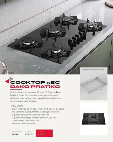 COOKTOP 5BC - DAKO PRATIKO