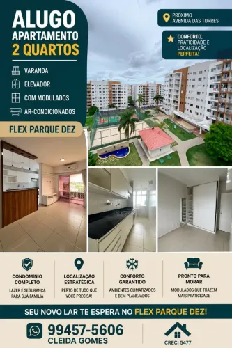 ALUGO APARTAMENTO NO FLEX PARQUE 10