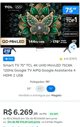 Tv zero sem uso