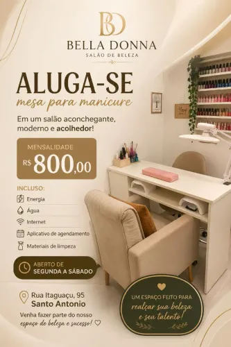 Aluga-se mesa para manicure