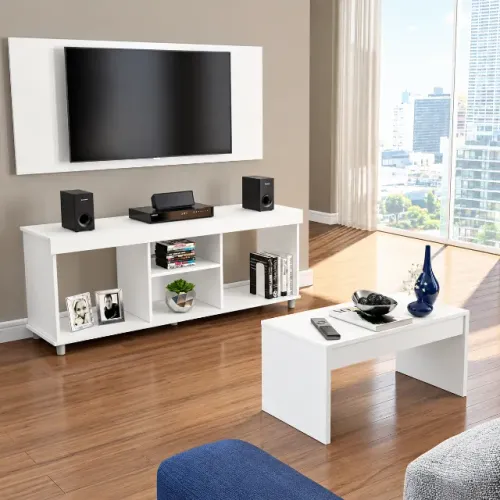 Kit Sala Painel com Rack e Mesa De Centro Tv 43 polegadas NOVO Promoção