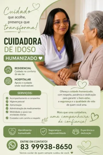 Cuidadora de idosos em formação de enfermagem 