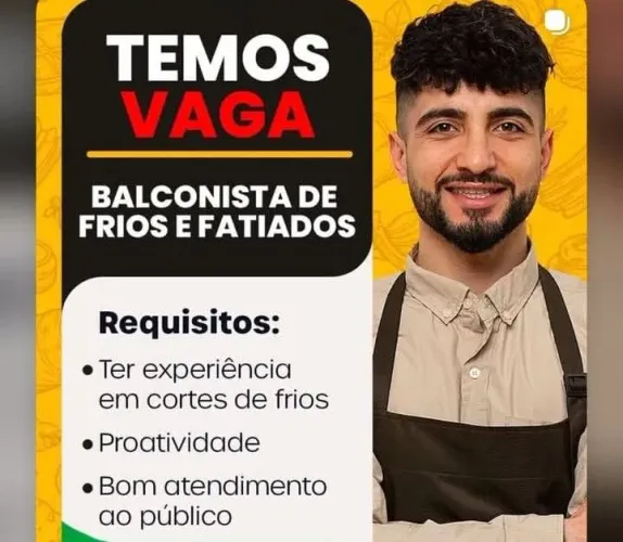 VAGA PARA BALCONISTA