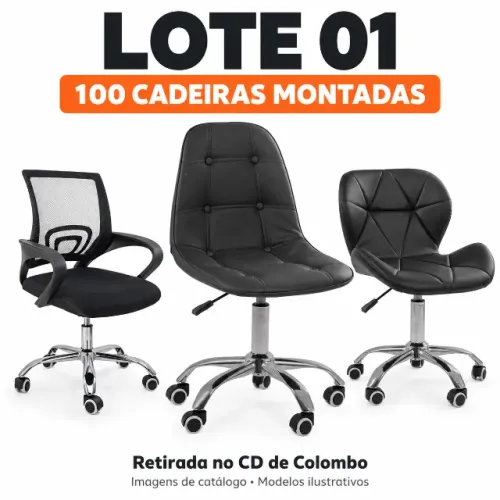 Lote 1: 100 cadeiras montadas outlet para revenda - Botone, Begonia e mais