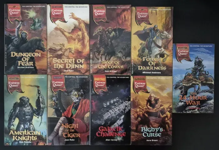 Lote de livros aventura-solo D&D Endless Quest: Second Series, 1994-95 (Dungeons & Dragon