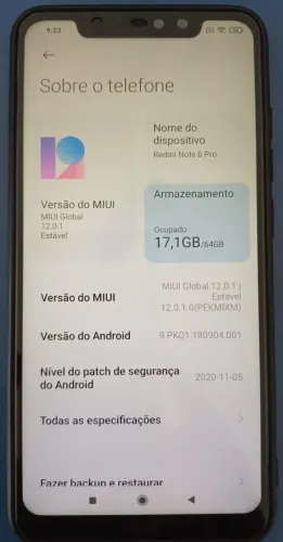 CELULAR XIAOMI REDMI NOTE 6 PRO 64
