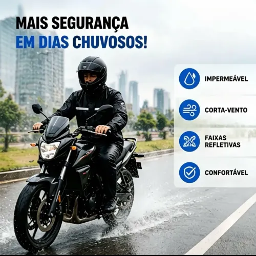 Capa de chuva motociclista