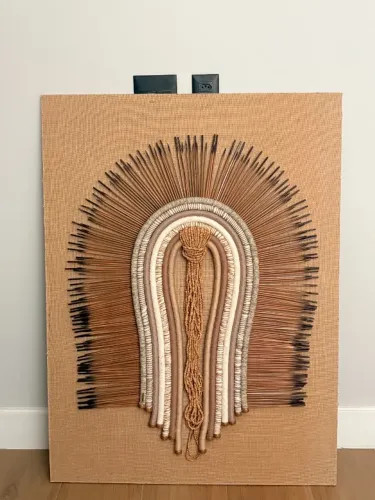 Quadro de Cocar elementos naturais - Cejana Pires