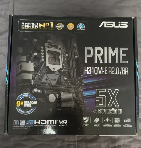 Placa-mãe Asus Prime H310M-E, LGA 1151 + Processador Intel i5 9400f