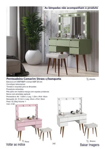 Penteadeira c/ Banqueta Camarim Strass