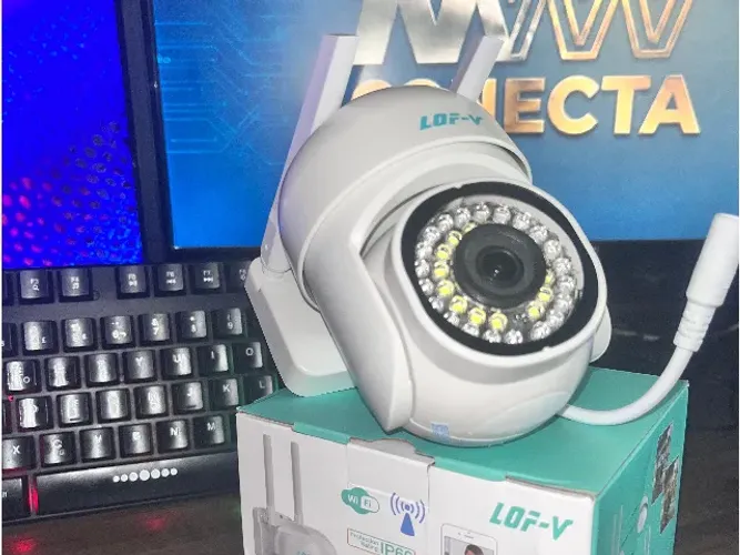 Câmera de Segurança Wi-Fi Externa Giratória icsee - (IP66 Prova D'água) - Visão Noturna