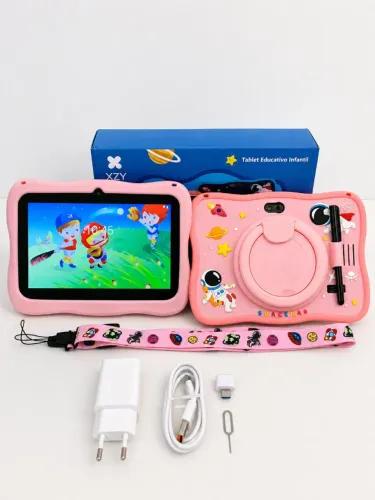 Tablet Infantil Rosa com Capa Antimpacto