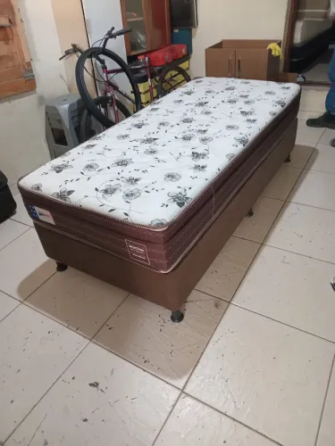 Cama box solteiro 88x188 com colchão novo