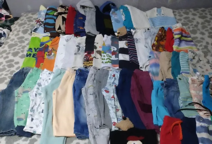 Lotinho de bebê menino tamanho 1 aninho com 57 pecinhas