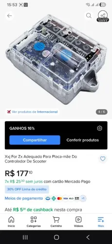 Controlador patinete placa mãe