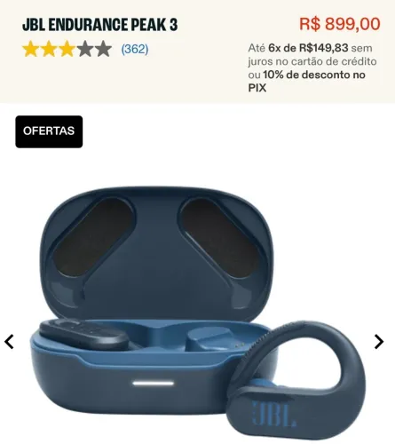 Fone de Ouvido JBL Endurance Peak 3