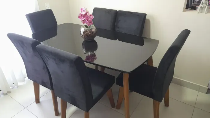 Mesa Tampo Vidro Laqueado