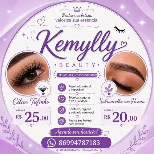Cílios tufinho e sobrancelha com Henna