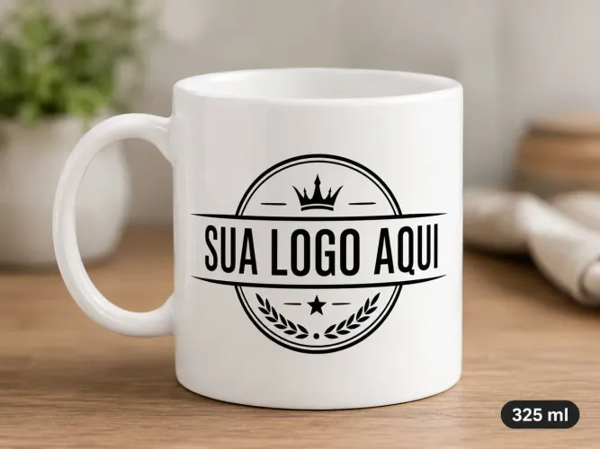 Caneca personalizada com logo da sua empresa.