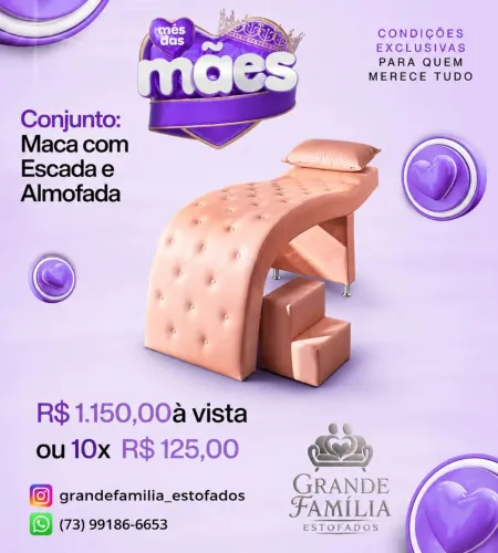 Kit estética: Maca, escada e almofada 