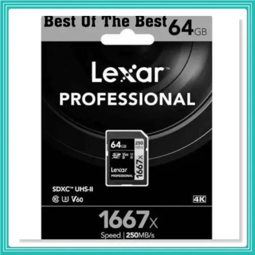 Cartão De Memória Lexar Professional 1667x 64 GB SDXC UHS-II U3 Classe 10 V60 SD