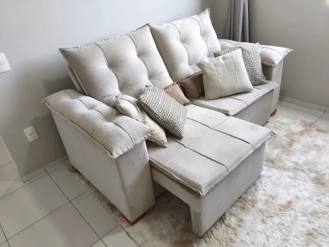Sofa Retratil Reclinavel Moscow tecido jolie em mega Oferta !
