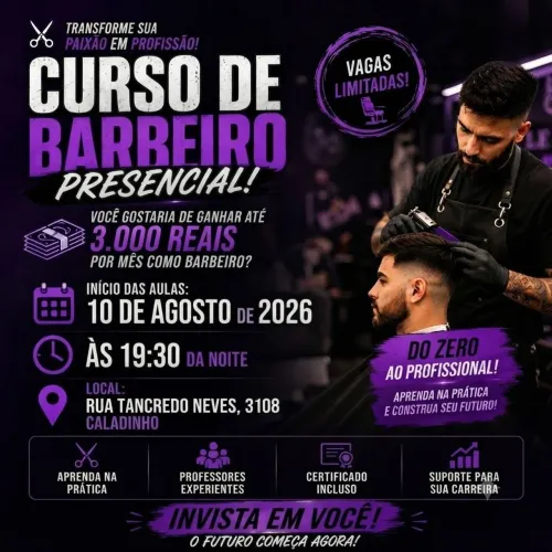 Curso de Barbeiro na zona sul de Porto Velho
