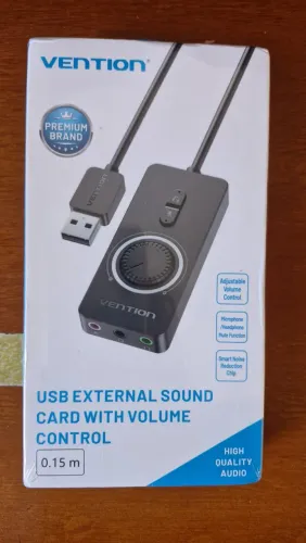 Placa de Som USB Vention - Controle de Volume - Nova/ Lacrada