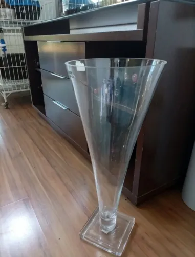 Vaso Vidro Espesso Bianco & Nero Made In Poland com Etiqueta