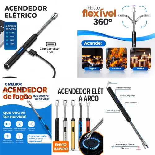 Acendedor elétrico recarregáveis 