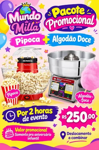 Pipoca e algodão doce