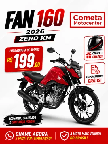 CG 160 FAN - ENTRADA DE R$ 199,00 EMPLACAMENTO GRATIS