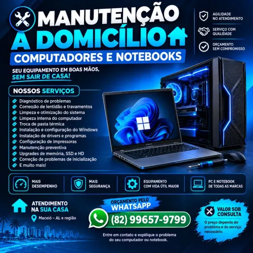 MANUTENÇÃO DE PC E NOTEBOOK A DOMICÍLIO - MACEIÓ