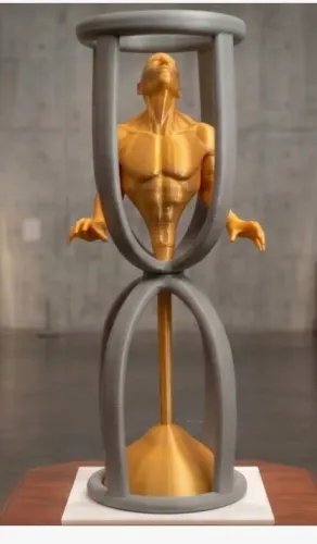 Escultura Surrealista "O Tempo": Arte Exclusiva em Impressão 3D