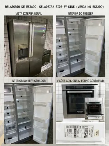 Conjunto Brastemp Inox: Forno Gourmand + Geladeira Side-by-Side 