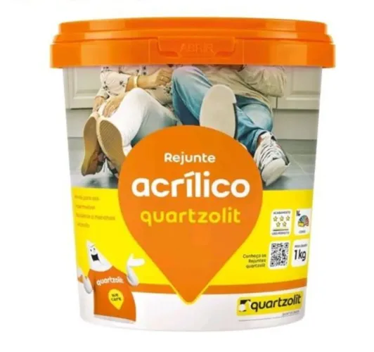Rejunte acrílico Quartzolit 1kg cinza ártico